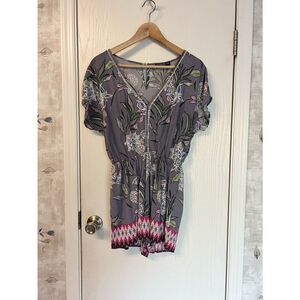 Cotton Floral Shorts Romper